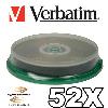 Verbatim (95115) Lightscribe CD-R Media 80MIN 700MB 52X 10PK IN Spindle