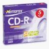 Memorex CD-R With Slim Jewel Cases, 700MB, 80 Minute Recording Time, 5-PACK