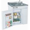 Summit Appliance C-30 Combination Kitchen with Refrigerator, Cooktop and Stainless Steel Sink. (White/Almond)